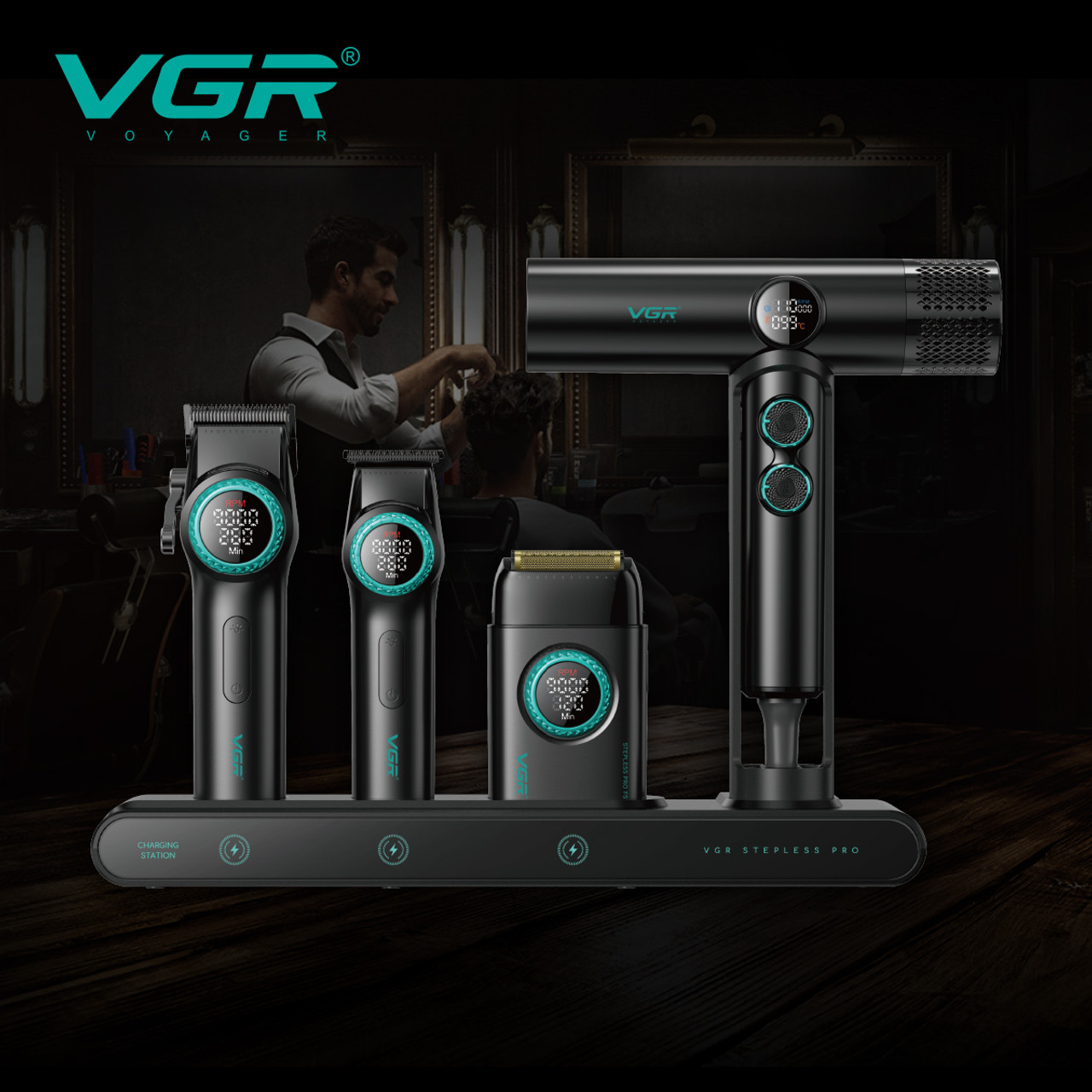 VGR set 4u1 mašinica, trimer, shaver i sušilo za kosu