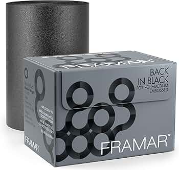 Framar Back in Black Embossed Aluminum Foil for Hair Color Medium 320m